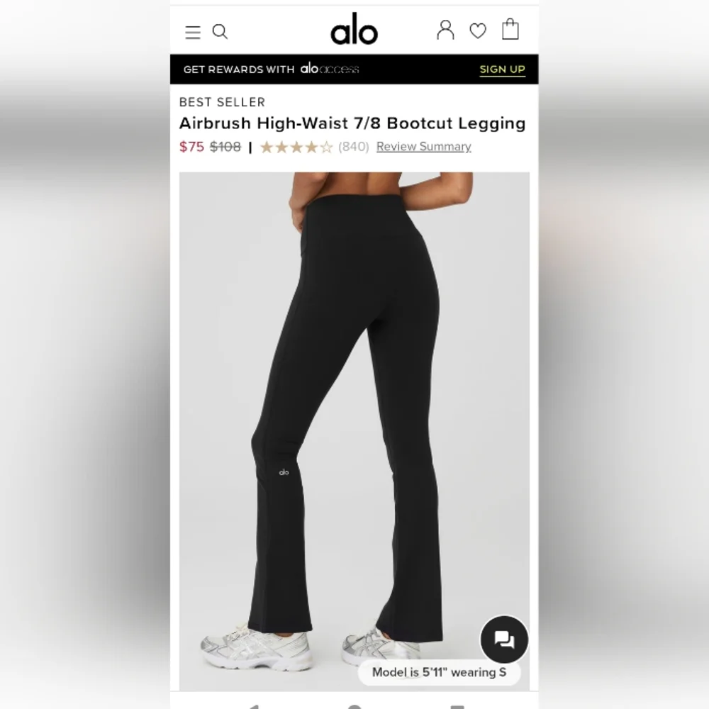 Alo Yoga Airbrush HR 7/8 Bootcut Legging - Picture 2 of 10